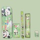 Set de Papetarie Lucky Panda pentru Copii, 7 Piese, Multicolor, cu Creioane, Rigla, Ascutitoare, Guma de Sters si Cutie de Scriere, Cadou Perfect pentru Elevi