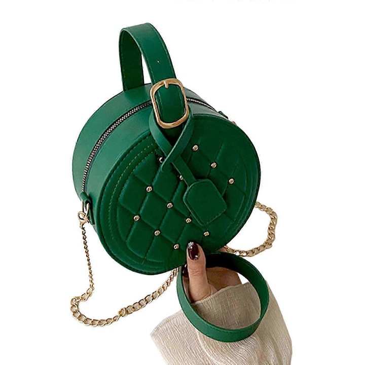 Női válltáska, szegecses modell, narancssárga és zöld, méretek 18x17x9.5cm, 1 db-os szett.