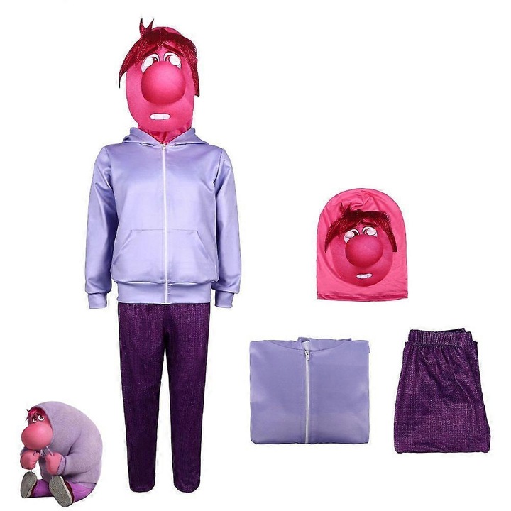 Costum Cosplay Inside Out 2, set cu masca, multicolor, 140 cm