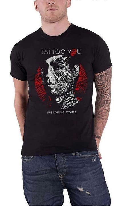 Rolling Stones férfi póló, pamut, fekete