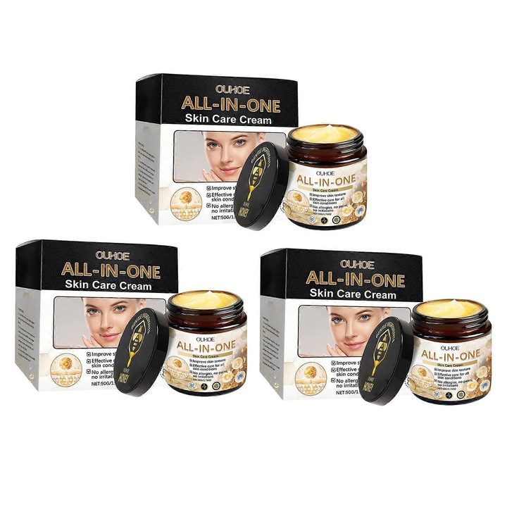 Arckrém, All-in-1, méhméreggel, 120g, 3 darabos szett, mélyhidratáló, minden bőrtípusra