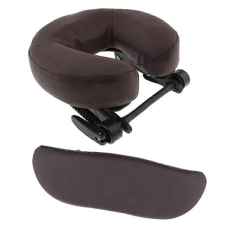 Set perne masaj U cu suport pentru brate si baza ajustabila, 28x26cm, maro