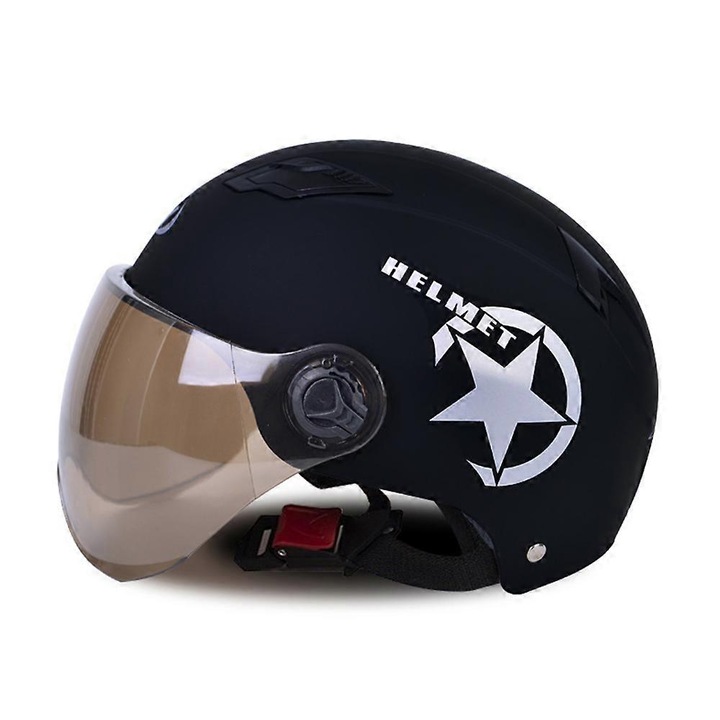 Casca electrica pentru motocicleta, 20x29x17cm, neagra, rezistenta la impact, cu vizor anti-UV