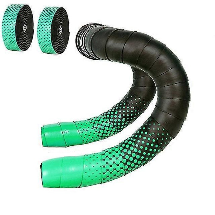 Banda ghidoane bicicleta, set 2 role, verde/negru, 2150mm, EVA PU, 31.1-32.5mm, 401-500mm