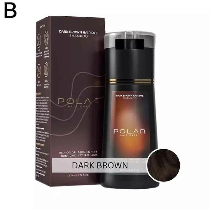 Sampon de vopsea pentru par, 200ml, saten inchis