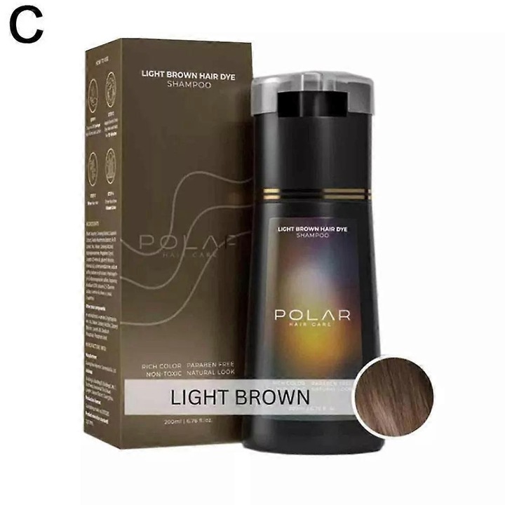 Sampon de vopsea pentru par, 200ml, castaniu deschis