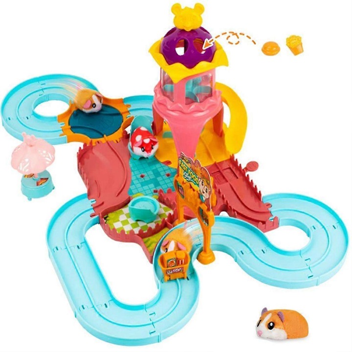 Set jucarii educationale cu pista pentru hamsteri, 3-6 ani, dimensiuni interconectabile, usor de asamblat