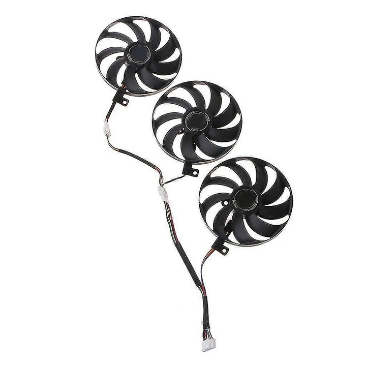 Ventilator de racire pentru grafica ASUS ROG STRIX RTX 2080/2080 Ti, set de 3 bucati, 88x88x10mm, 12V, 7 pini