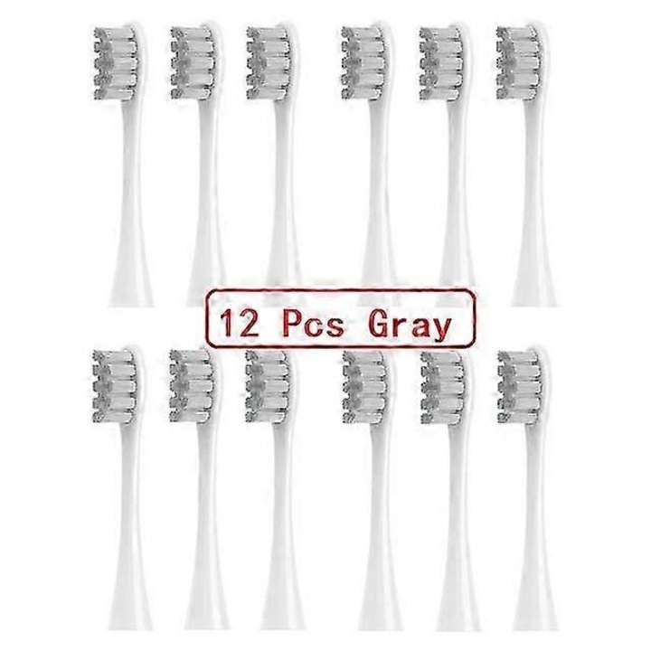 Комплект от 12 глави за четка за зъби за Oclean X/X Pro/Z1/F1/One/Air 2/SE, DuPont, сиви