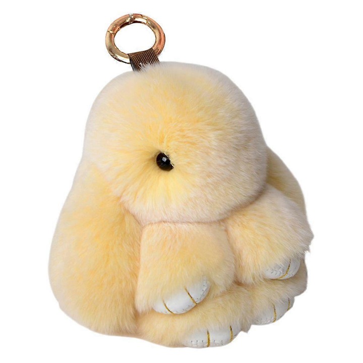 Műszőrme nyúl kulcstartó, aranyos dizájn, 10 cm, sokszínű