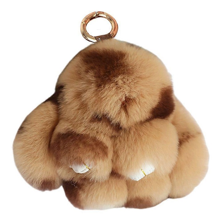 Műszőrme nyúl kulcstartó, aranyos design, 10cm, többszínű