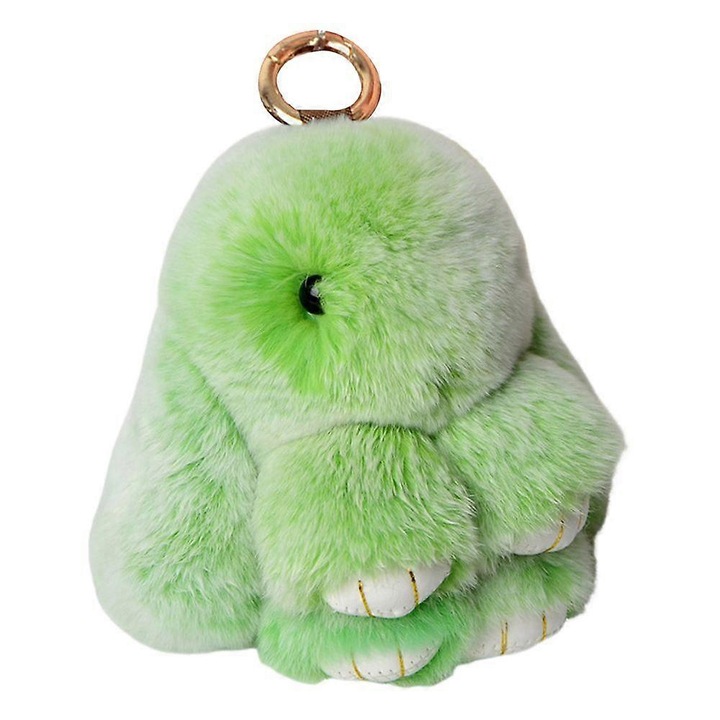 Nyúl alakú kulcstartó, műszőrme anyag, 10 cm, többszínű