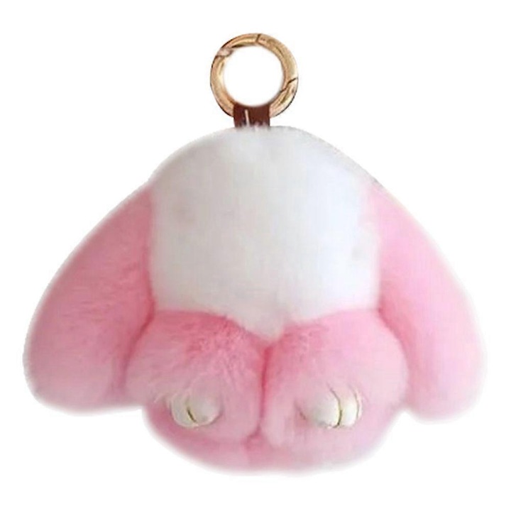 Nyuszi formájú kulcstartó, műszőrme anyag, 10cm, többszínű