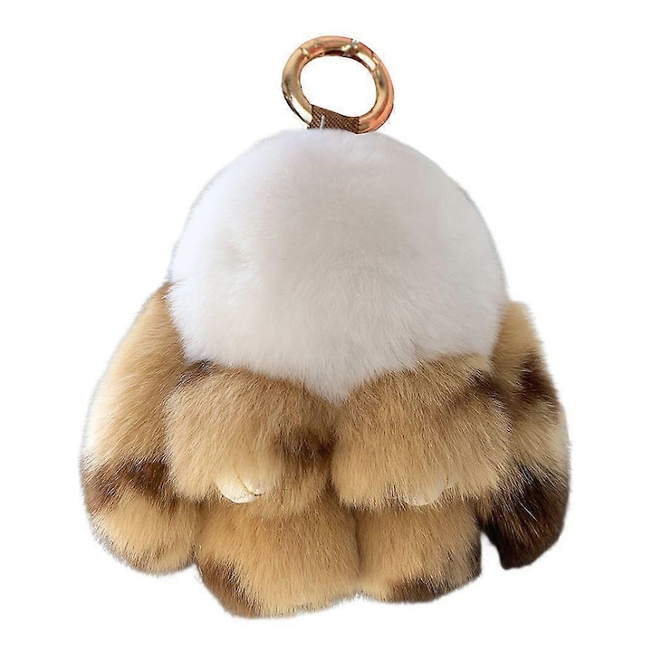 Nyúl alakú kulcstartó, műszőrme anyagból, 10cm, többszínű