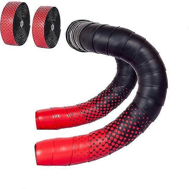 Ghidoline bicicleta set 2 role, rosu, material EVA PU, dimensiune 2150mm x 31.1-32.5mm x 401-500mm