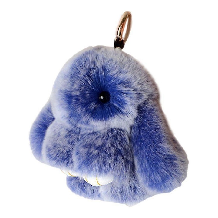 Nyúl alakú kulcstartó, műszőrme anyag, 10 cm, többszínű