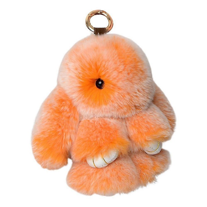 Nyúl alakú kulcstartó, műszőrme anyagból, 10cm, többszínű