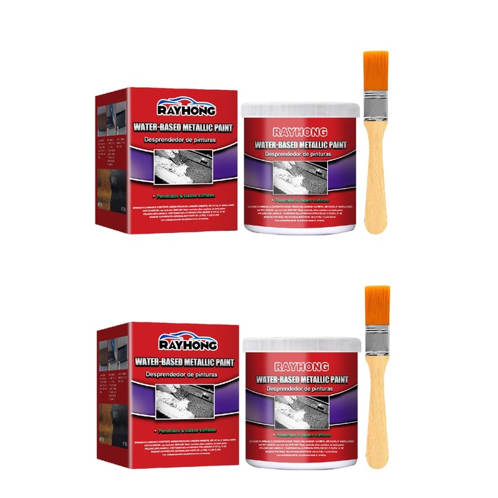 Set 2pcs Primer rezistent la rugina Rayhong, agent de conversie a ruginii, metal refacere, rezistent la apa
