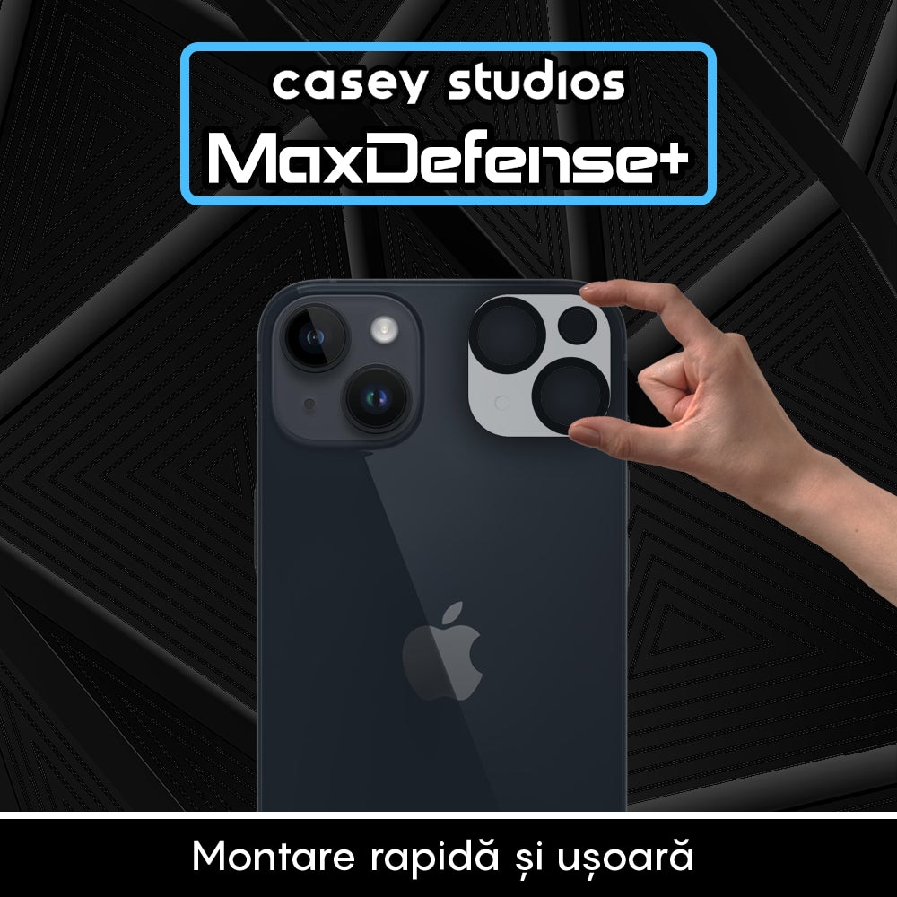 Set 2x Folie Sticla Camera compatibil cu iPhone 13 / 13 Mini, CASEY STUDIOS™ MaxDefense+, Protectie Securizata, Duritate 9H, Full Cover, Anti Zgarieturi, Ultra HD, Protectie Profesionala Camere 3D, Anti Zgarieturi, Anti Socuri