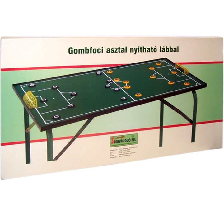 Masa de fotbal de masă, verde, 94x55x7 cm, 22 jucători, picioare rabatabile