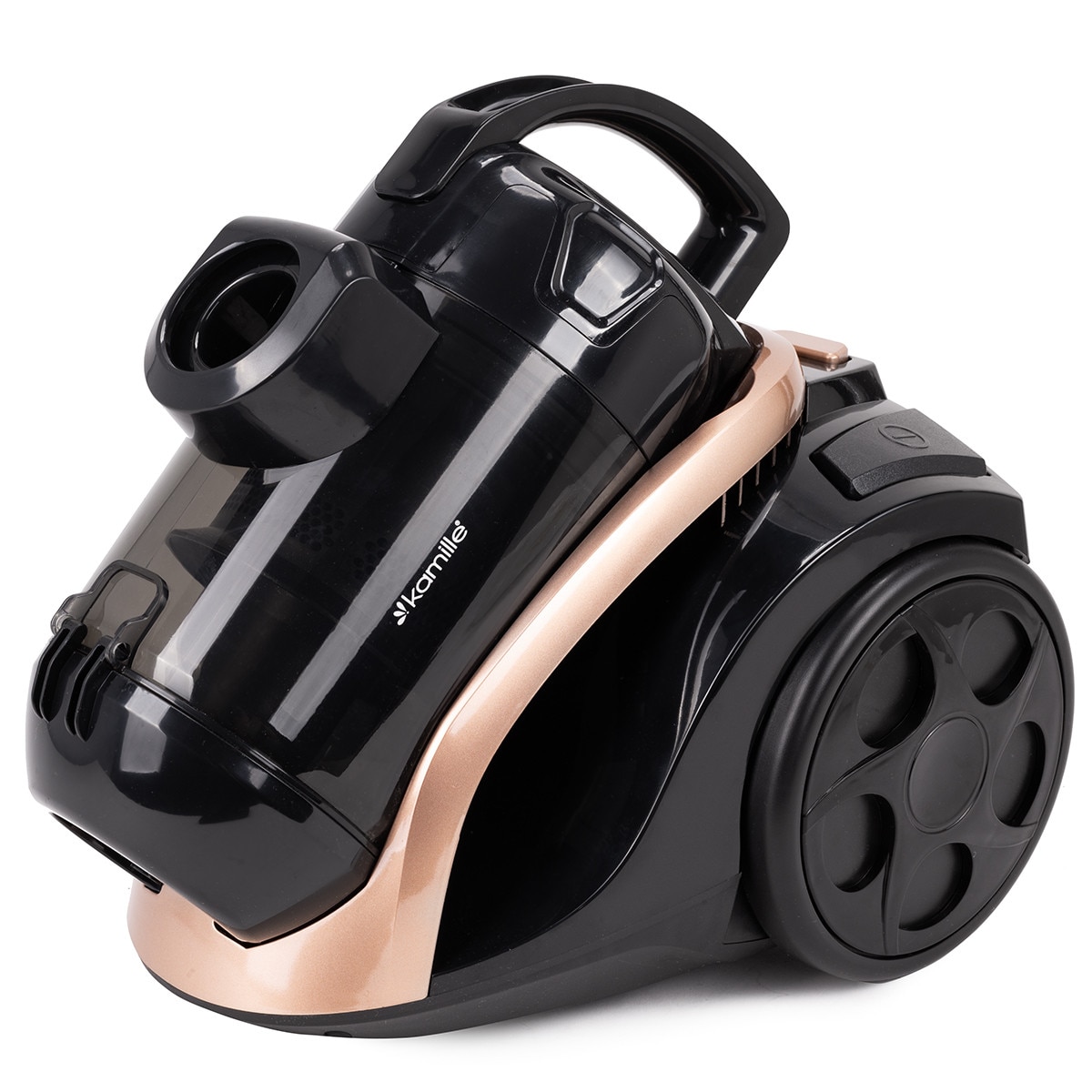 Aspirator cu Fir, Fara Sac KAMILLE, Puterea 800W, Accesorii, Filtru Hepa, Culoare Negru / Auriu
