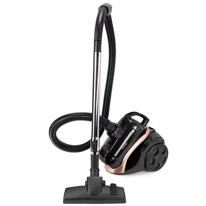 Прахосмукачка с кабел, без торба KAMILLE, Мощност 800W, Аксесоари, HEPA филтър, Цвят Черен / Златист