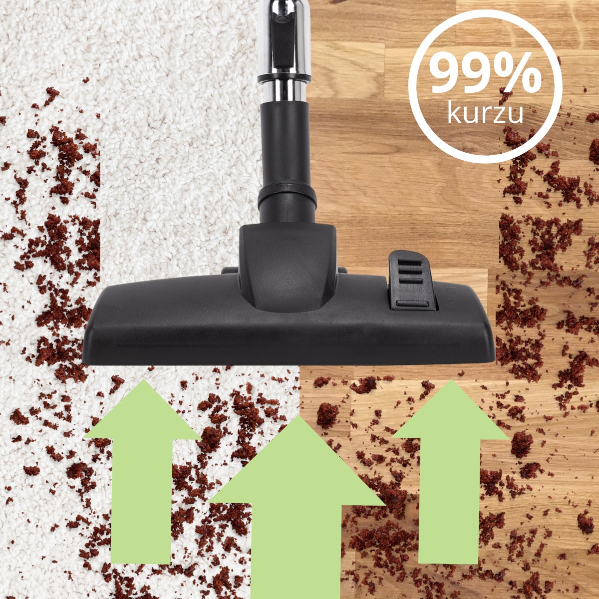 Aspirator cu Fir, Fara Sac KAMILLE, Puterea 800W, Accesorii, Filtru Hepa, Culoare Negru / Auriu