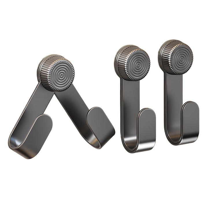 3 Seturi Organizator de Perete Reglabil pentru Bucatarie – Fara Lipici, Cu Rotatie Multiunghi pentru Capacite, Tavi de Taiat si Mai Mult