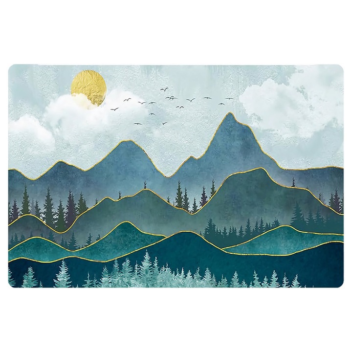 Suport Absorbant Antiderapant pentru Chiuveta, 30x40 cm - Fata din Poliestir, Uscare Rapida, Imprimativ Decorativ 2.5mm Grosime 22953