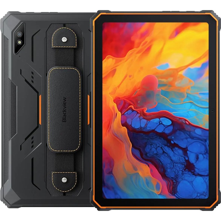 Таблет Blackview Active 8 Pro, Orange, Cellular с процесор 2x Cortex-A76 (2.2 GHz) + 6x Cortex-A55 (2.00 GHz), 8 GB, 256 GB, Android 13, Черен / Оранжев