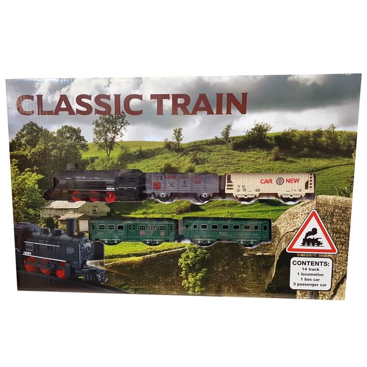 Set clasic de tren cu 19 piese