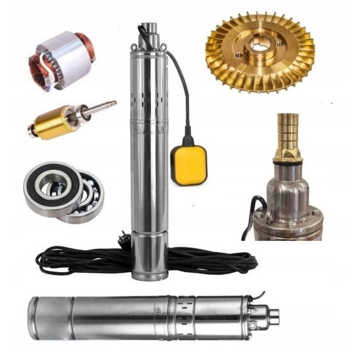 Pompa submersibila, Azaris, 1500W, 75m, 3300 l/h, cu plutitor, pentru puturi adanci, pentru irigarea gradinii, alimentare 230V, diametru 98mm, lungime cablu 15m, otel inoxidabil, alama, cupru, protectie termica automata, design ermetic, eficienta ridicata