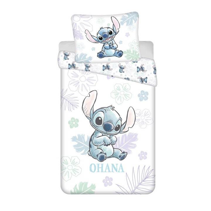 Disney Lilo és Stitch, A csillagkutya Ohana White ágyneműhuzat 140×200cm, 70×90 cm