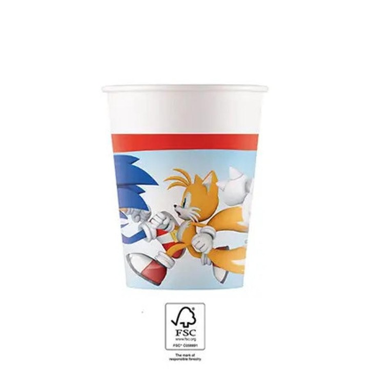 Set 8 pahare carton Sonic the Hedgehog Sega