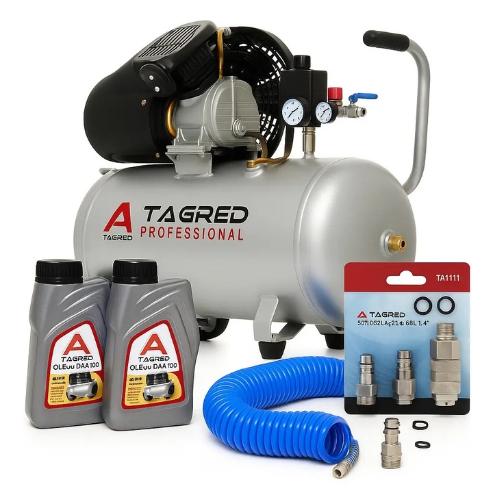 Компресорен пакет TA361 + масло Tagred 1L + маркуч TA115 + комплект от 3 конектора TA1111