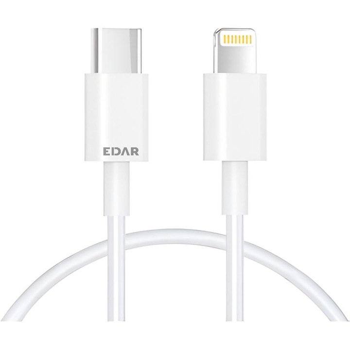 EDAR iPhone töltőkábel – C típusú - Lightning, 1 méter, fehér
