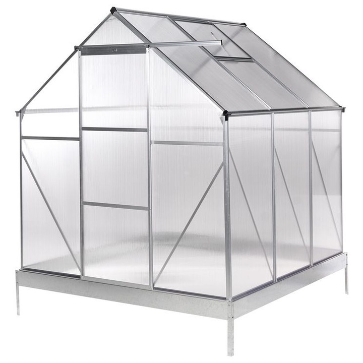 Kerti üvegház Apulia Ezüst 190 cm
