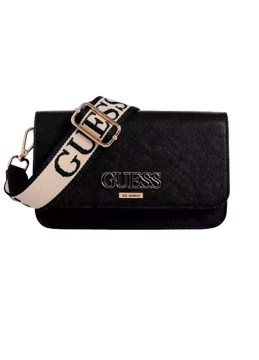 Чанта за рамо GUESS Utopie, екологична кожа, черна, 20x13x4см