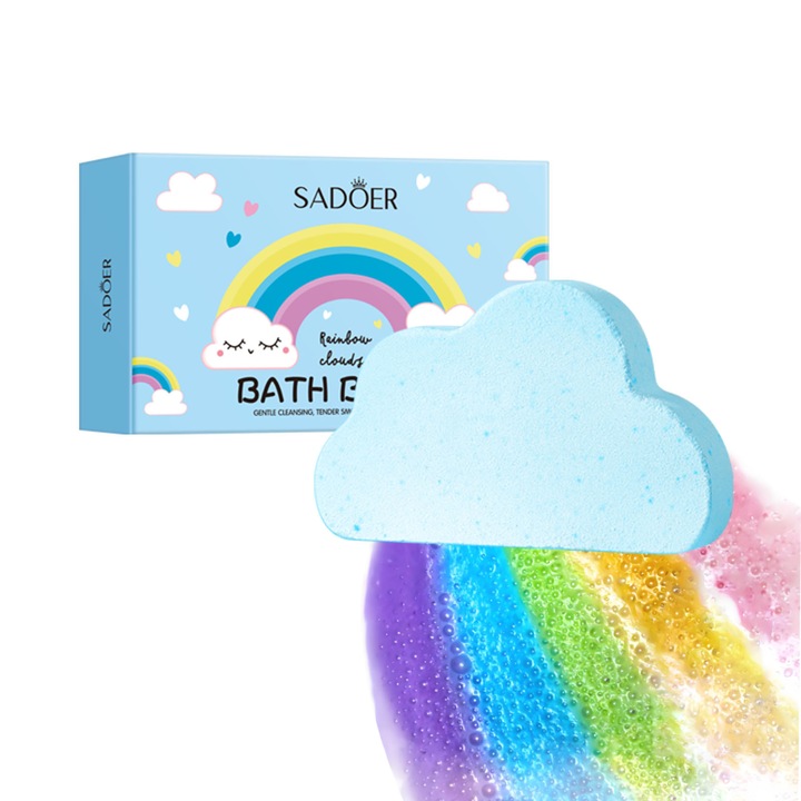 Bombe de Baie Norii Curcubeu pentru Curatare Blanda, Ingrijirea Pielei si Relaxare - Albastru, Curatare Profunda, Calmeaza Pielea Aspra, Uleioasa si Murdara, Elimina Mirosurile Neplacute