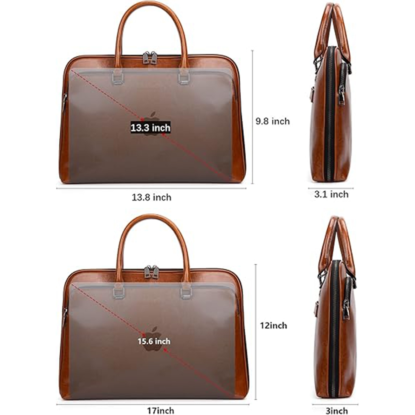 Geanta Messenger din Piele Naturala Maro Vintage pentru Laptop 15.6", Geanta Crossbody Unisex, Geanta Bizness Cu Pasare pentru Valiza