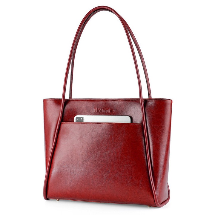 Bordó, Modern bőr laptop táska, MacBook 13.3"-hoz, Üzleti táska és tökéletes ajándék, Tanárnőknek