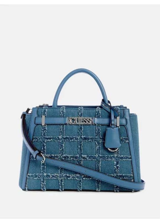Дамска чанта, GUESS, Hauser, еко кожа, синя, 32x23x13 см