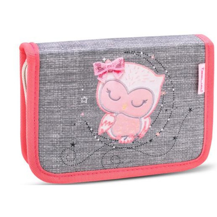 Tolltartó, klapnis, cipzáras, BELMIL "Little Owl", szürke-barack, bagoly