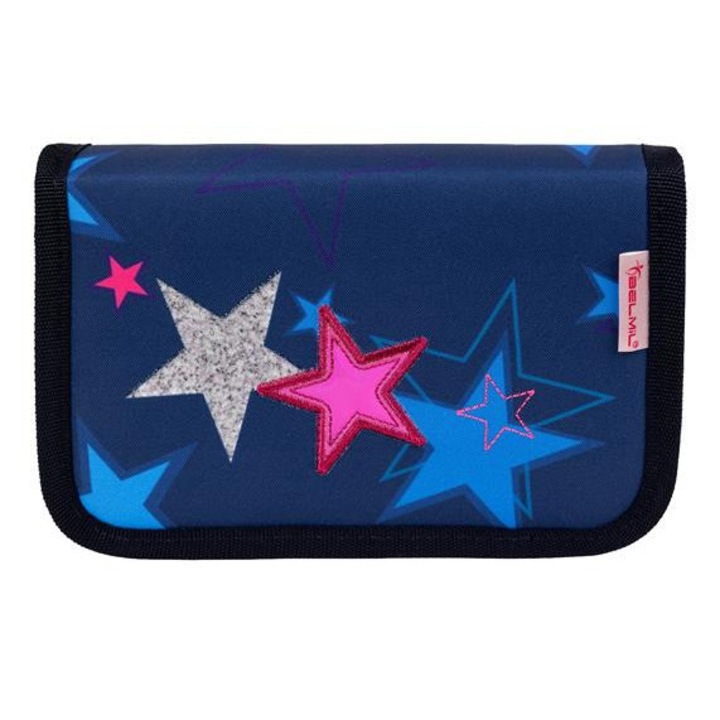 Tolltartó, klapnis, cipzáras, BELMIL "Sparkling Star", kék, csillagok