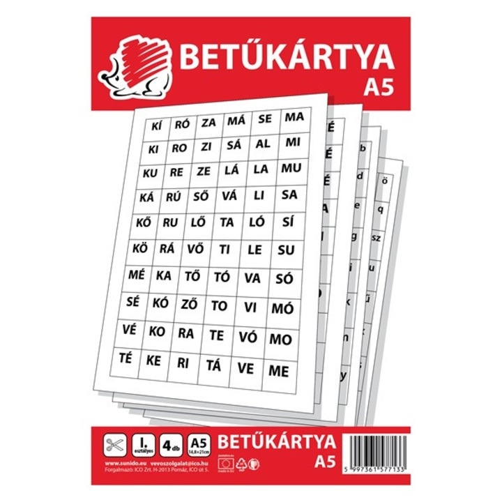 ICO Süni A5 4 lap betűkártya