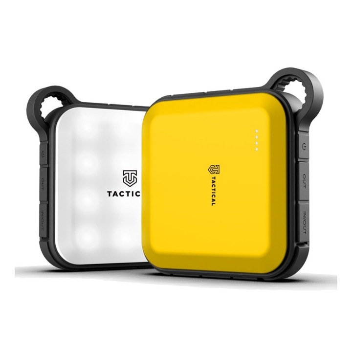 Powerbank Tactical BadAss - negru/galben baterie externă 10050 mAh, cu lanternă LED
