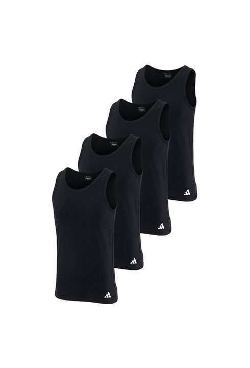 adidas, Set de top-uri slim fit - 4 perechi, Negru
