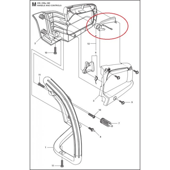 Blocator acceleratie superior Husqvarna 235, 240 (original)
