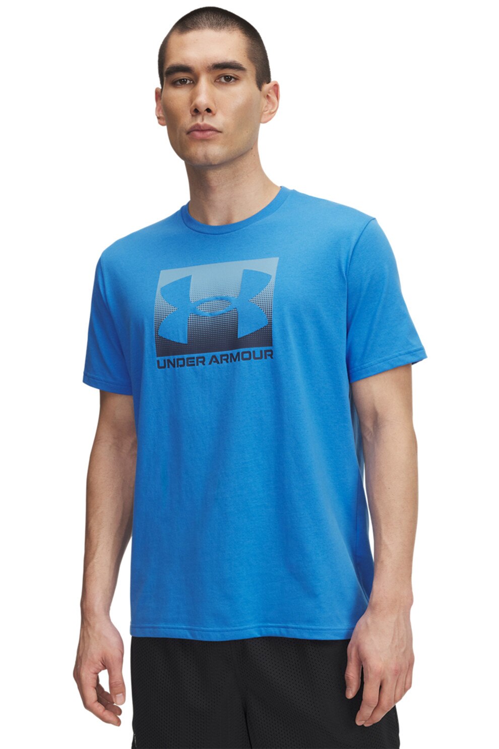 Under Armour, Tricou lejer cu logo Boxed, Albastru royal, XL