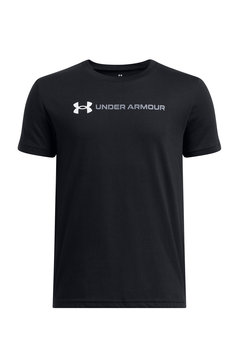 Under Armour, Tricou din amestec de bumbac cu imprimeu logo, Negru, 137-149 CM
